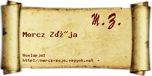 Mercz Zója névjegykártya